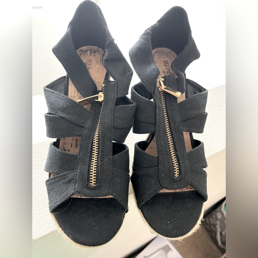 Black zip up summer sandals